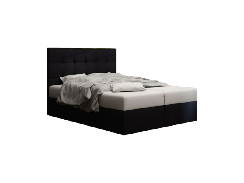 Manželská postel Boxspring 140 cm Duel 2 (černá) (s matrací a úložným prostorem)