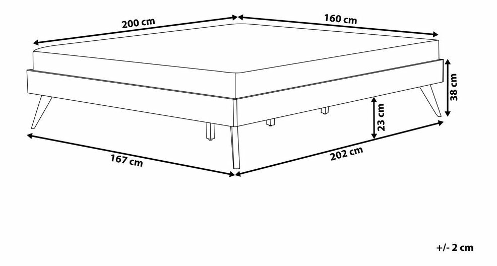 Manželská postel 160 cm BERRY (s roštem) (tmavé dřevo)