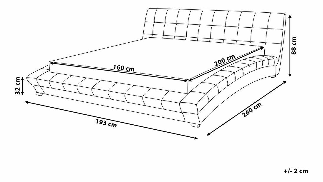 Manželská postel 160 cm LILLY (s roštem) (černá)