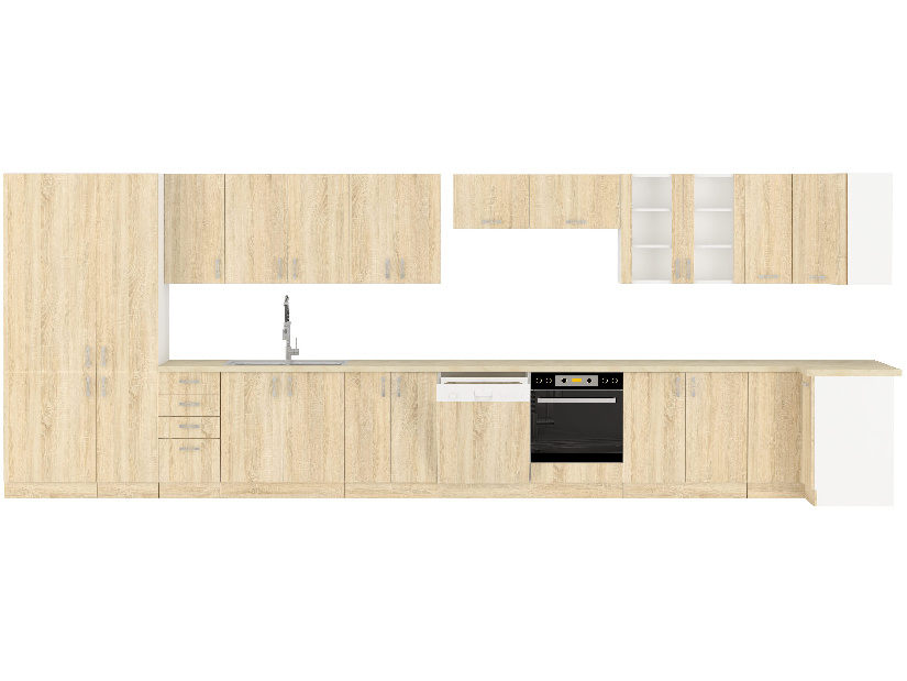 Dolní kuchyňská skříňka Sylrona 60 D 2F BB (bílá + dub sonoma)