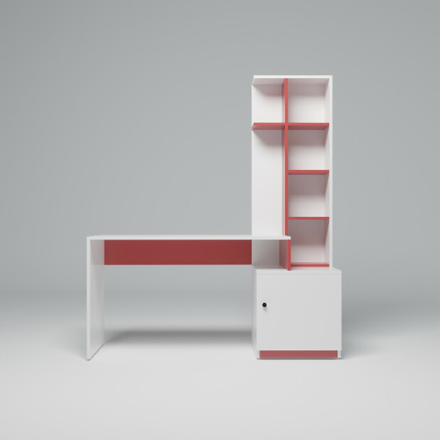 PC stolek Candy (Bílá + Červená)