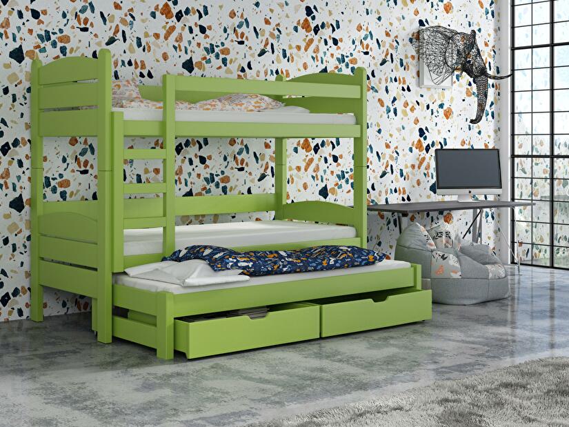 Dětská patrová postel 90 cm Celsa (zelená)