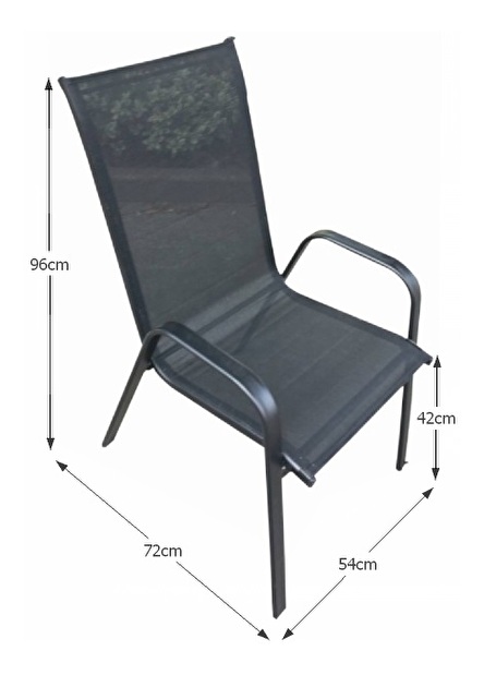 Set 10ks. zahradních židlí Morel (tmavě šedá + černá) *výprodej