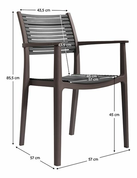 Jídelní židle HERMA (hnědá + šedá)