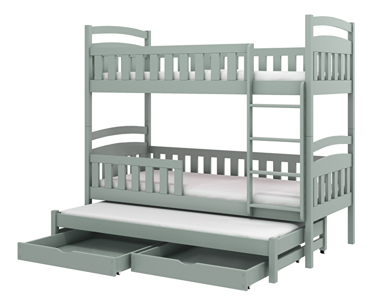 Dětská postel 80 cm ANNETT (s roštem a úl. prostorem) (grafit)