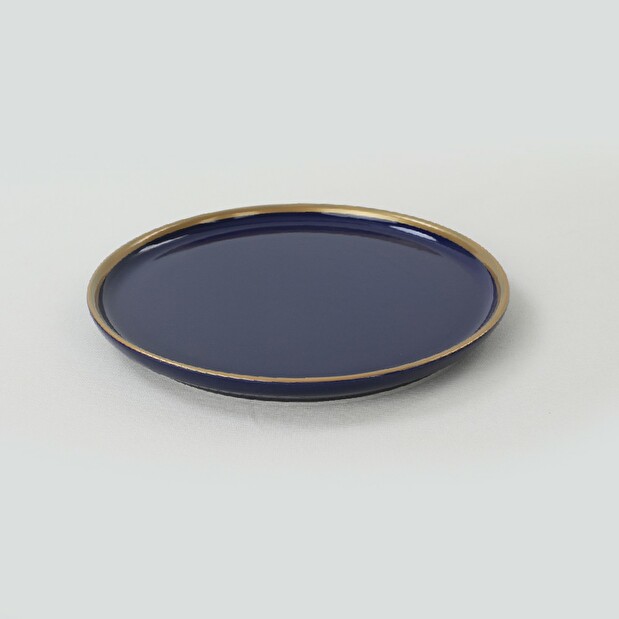 Sada dezertních talířů (6 ks.) Saturn (tmavě modrá + zlatá)