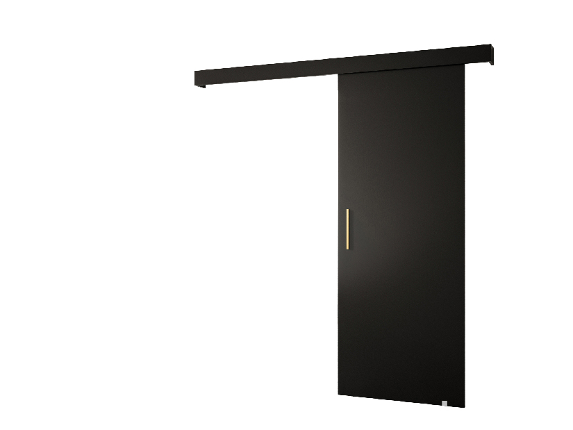 Posuvné dveře 90 cm Sharlene I (černá matná + černá matná + zlatá)