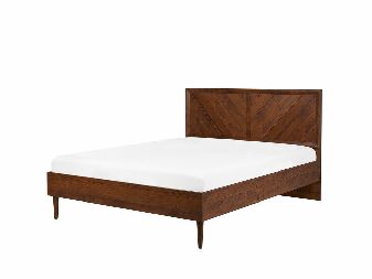 Manželská postel 140 cm MILLET (s roštem) (tmavé dřevo)