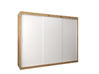 Šatní skříň 250 cm Toki (Dub artisan + Bílá matná)