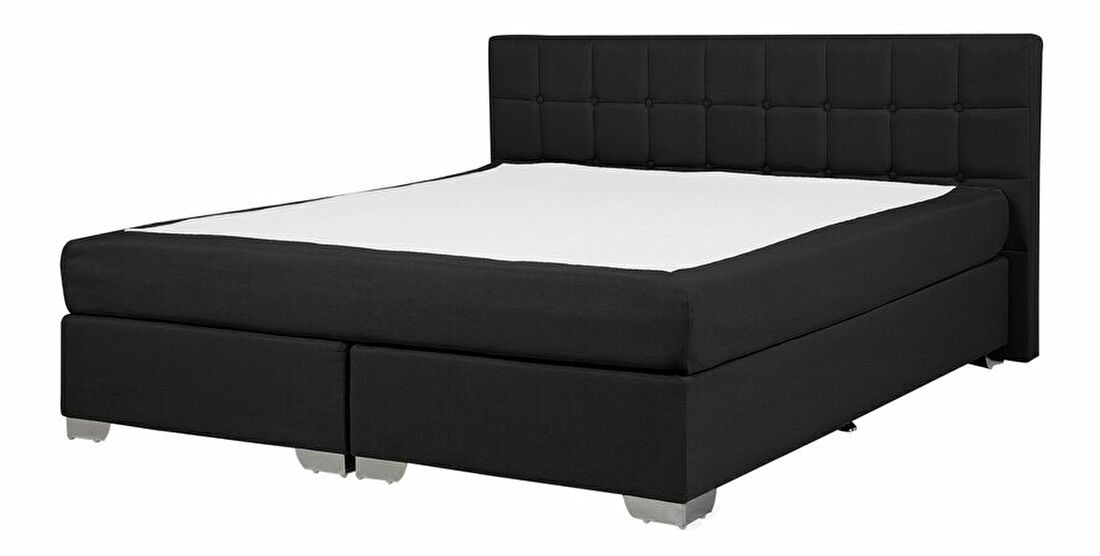 Manželská postel Boxspring 160 cm ADIR (s matracemi) (černá)