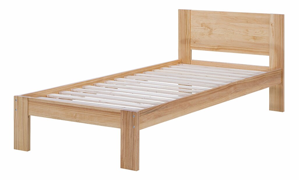 Jednolůžková postel 90 cm NANTERRE (s roštem) (světlé dřevo)