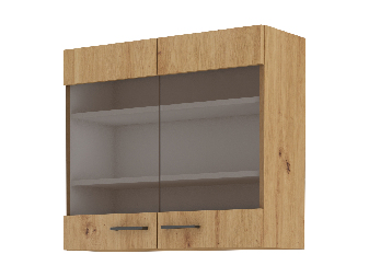 Horní kuchyňská skříňka Miraluna (dub artisan) (se sklem)
