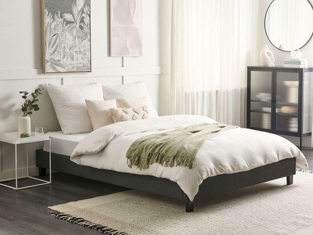 Manželská postel 160 cm ROXENNE (s roštem) (šedá)