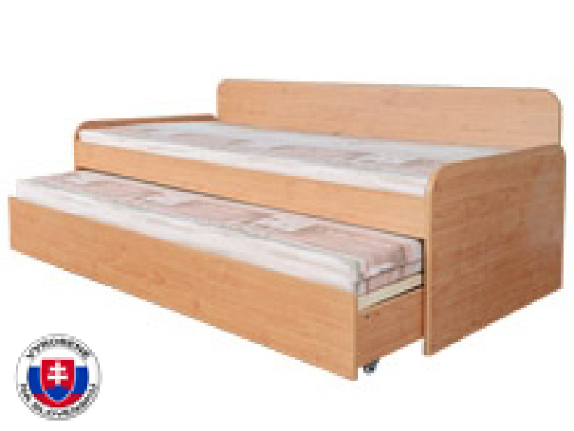 Rozkládací postel 90 cm Nika Plus 2 (s rošty, bez matrací) (bílá) *výprodej