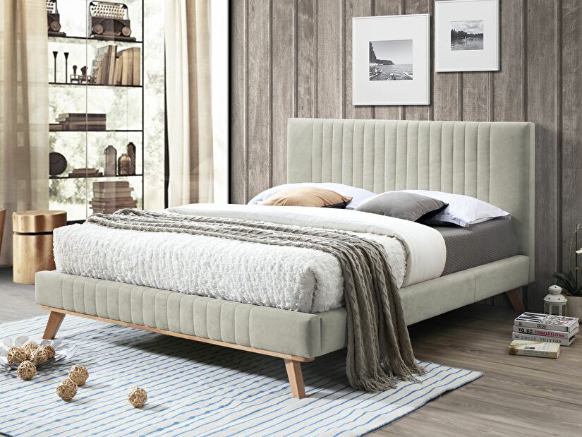 Manželská postel 160 cm TALLE (s roštem) (béžová)