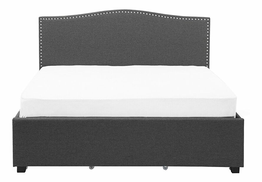 Manželská postel 160 cm MONTHY (s roštem, úl. prostorem a LED osvětlením) (šedá)