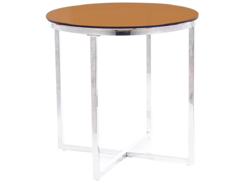 Konferenční stolek Celena (jantarová + chromová)