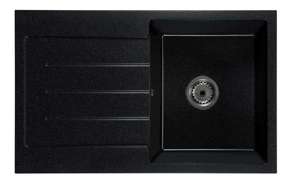 Kuchyňský dřez Ruxom (černá + textura) (s 1 otvorem pro baterii) (L)