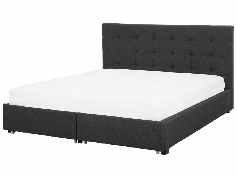 Manželská postel 180 cm Rhiannon (šedá) (s roštem a úložným prostorem)
