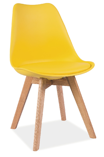 Jídelní židle Aste (žlutá + dub)