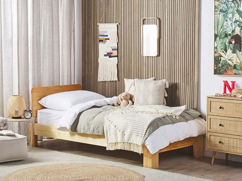 Jednolůžková postel 90 cm ROYAL (s roštem) (světlé dřevo)
