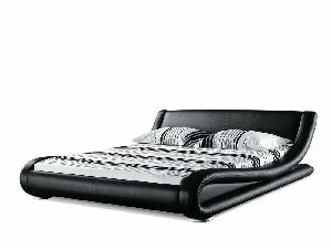 Manželská postel 180 cm AVENUE (s roštem) (černá)