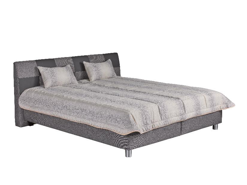 Manželská postel 180 cm Blanár Nice (šedá + vzor Baleri 783-12) (s roštem a matrací Ivana)