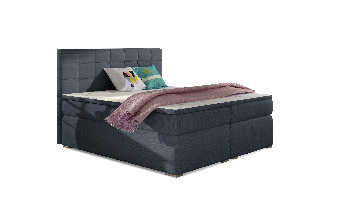 Kontinentální postel 180 cm Abbie (modrá) (s matracemi)