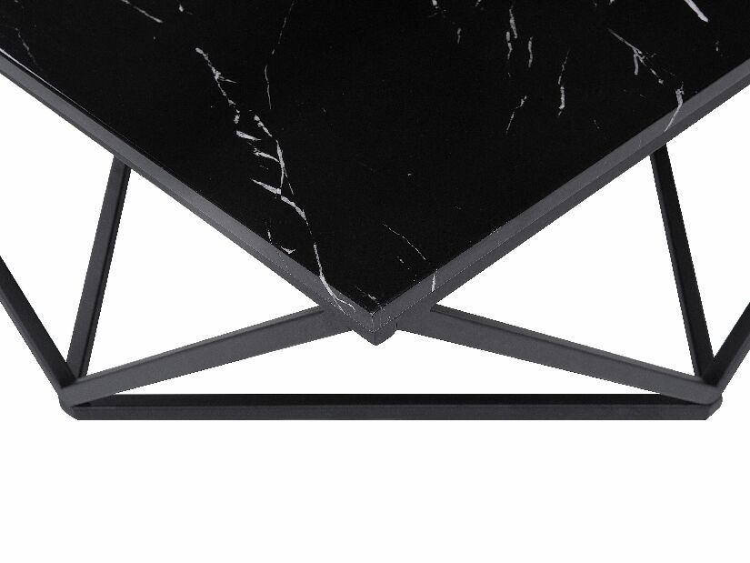 Konferenční stolek Magna (černá) (mramorový efekt)