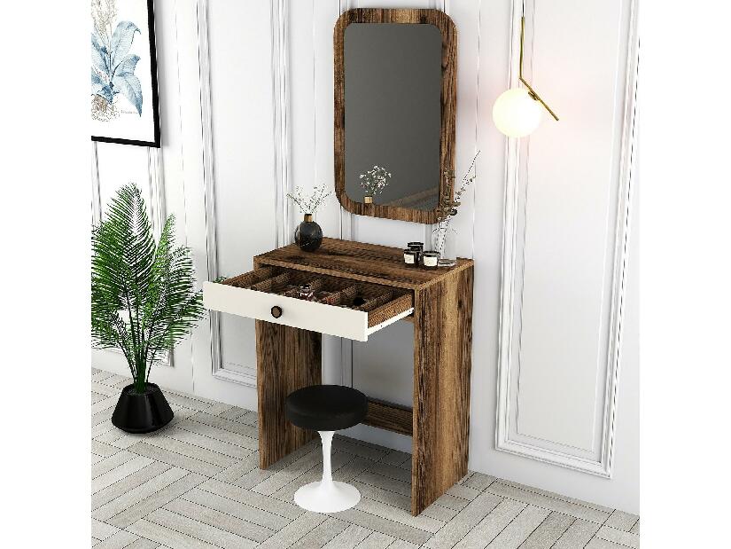 Toaletní stolek Logan (krémová + ořech)