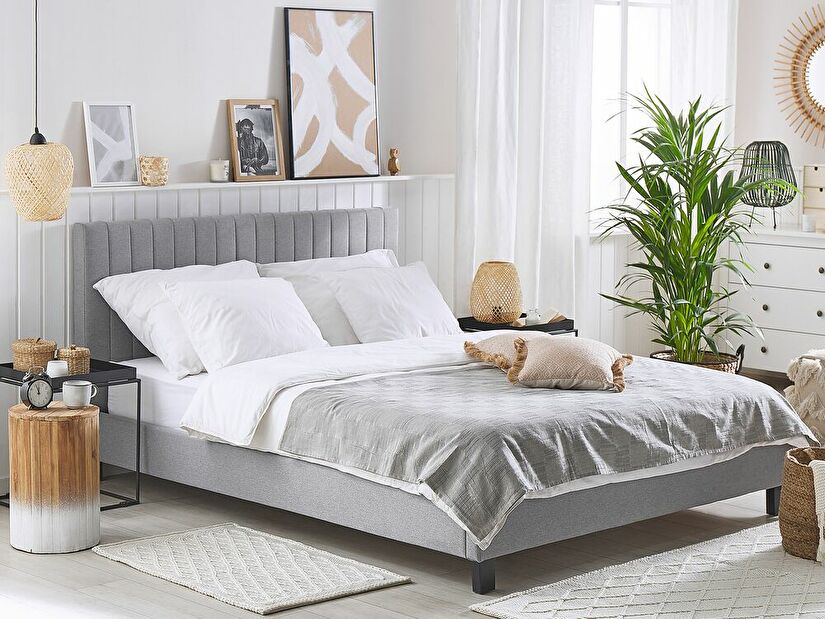 Manželská postel 160 cm PARASO (světle šedá) (s roštem)