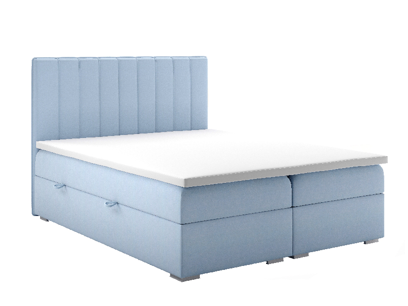 Manželská postel Boxspring 140 cm Ranaly (modrá) (s úložným prostorem)