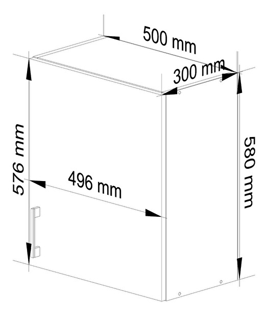 Horní kuchyňská skříňka Lula w50 580 (bílá + dub sonoma)