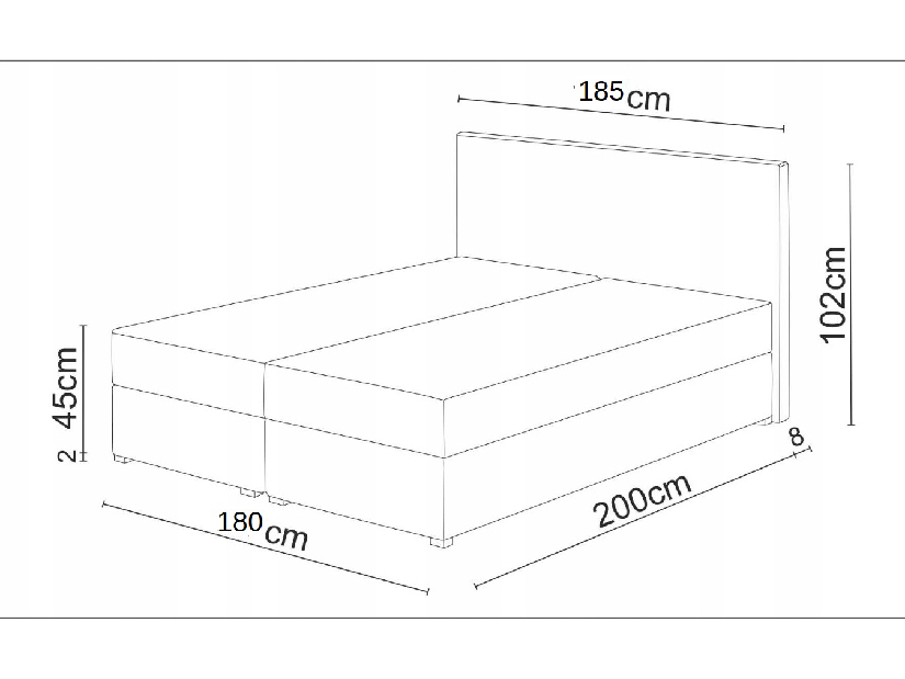 Manželská postel Boxspring 180 cm Lilac Comfort (vzor + béžová) (s matrací a úložným prostorem)