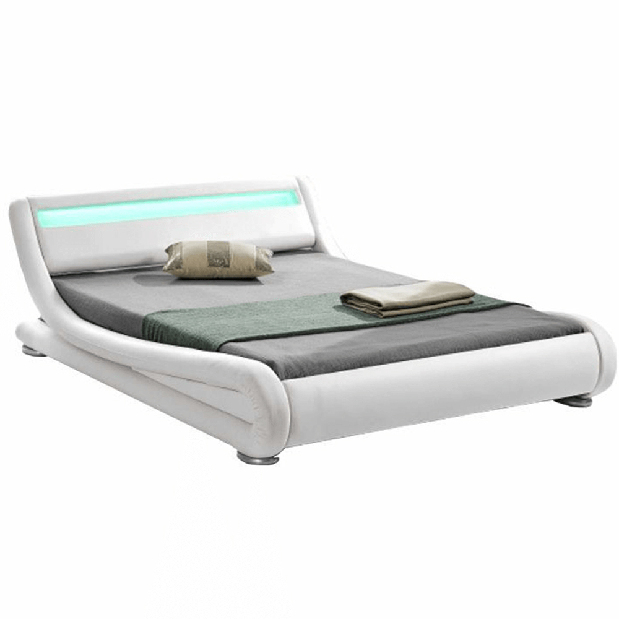 Manželská postel 160 cm Sampan (s roštem a LED)