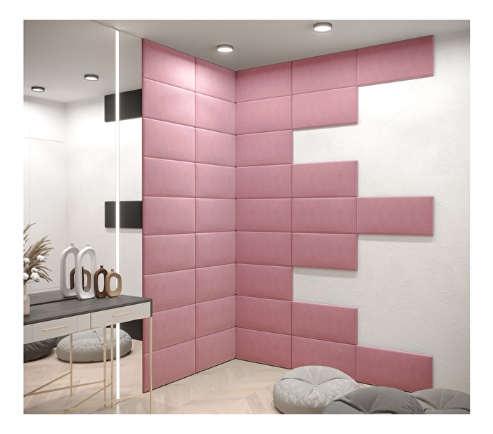 Čalouněný panel Cubic 60x30 cm (růžová)