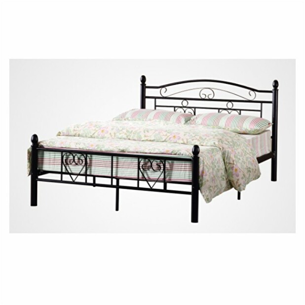 Manželská postel 160 cm Brita (s roštem) (černá)