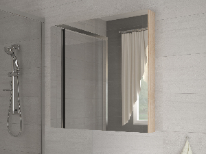 Koupelnová skříňka na stěnu Delia 60 dub sonoma světlý + zrcadlo