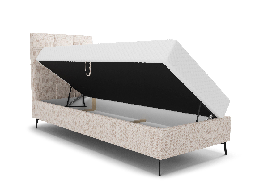 Jednolůžková postel 80 cm Infernus Bonell (béžová) (s roštem, s úl. prostorem)
