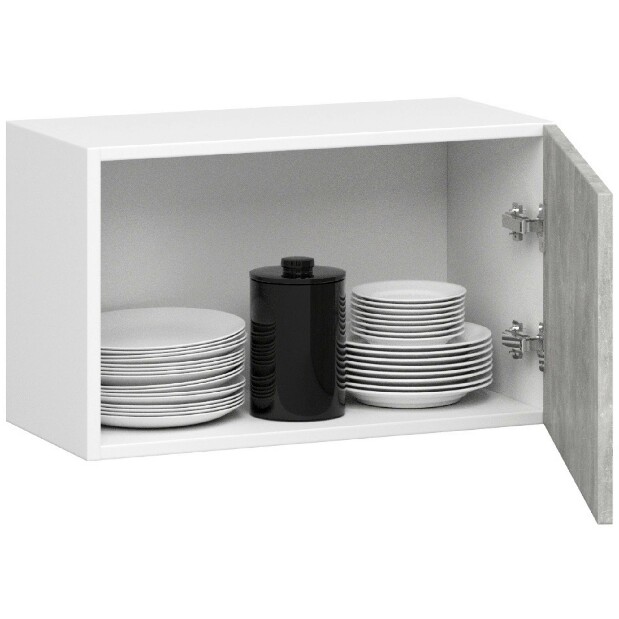Horní kuchyňská skříňka Ozara W60OK (bílá + beton)
