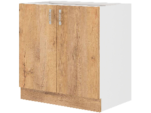 Dolní kuchyňská skříňka Sylrona 80 D 2F BB (bílá + dub lefkas)