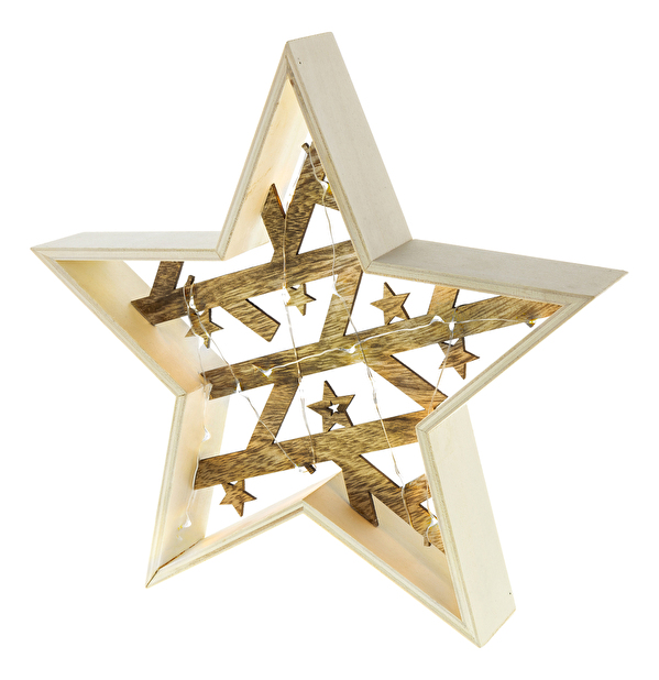 Vánoční dřevěná hvězda Retlux RXL 312