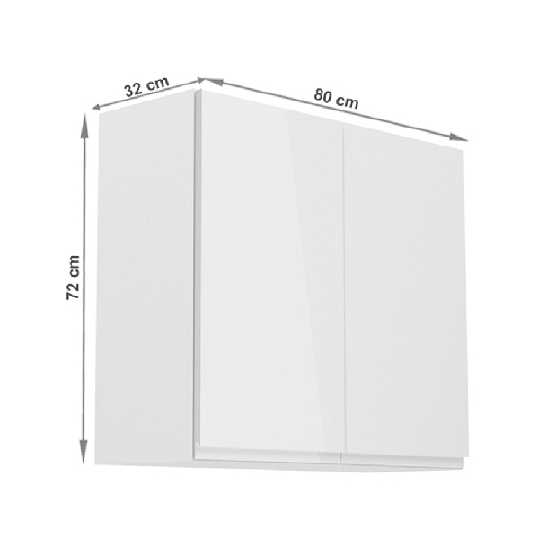 Horní kuchyňská skříňka G80 Aurellia (bílá + lesk bílý)