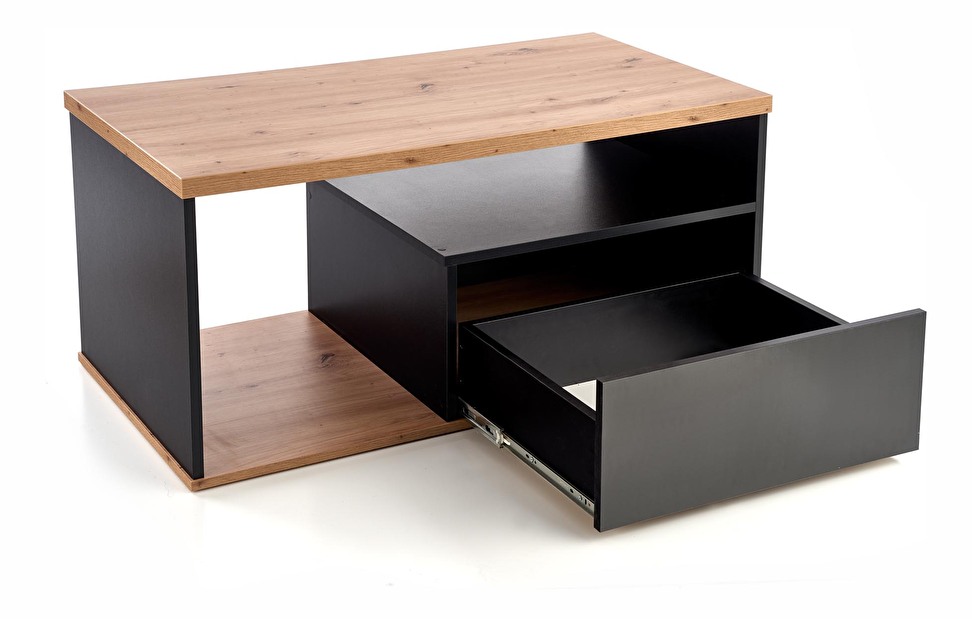 Konferenční stolek Perenna (dub wotan + černá) *výprodej