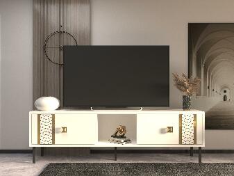  TV stolek/skříňka Numepa (bílá + zlatá)