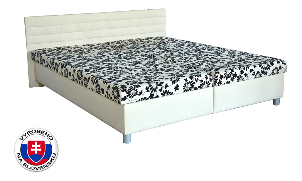 Manželská postel 160 cm BRW Etile (bílá) (s matracemi)