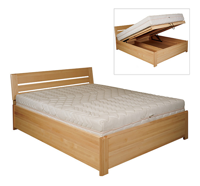 Manželská postel 140 cm LK 195 (buk) (masiv)
