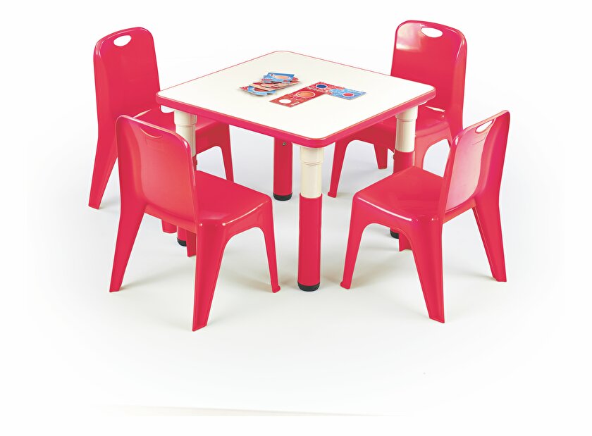 Dětský stolek Simba čtverec (červená)