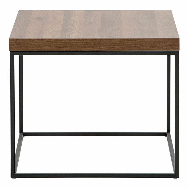 Příruční stolek DELAND (dřevěný top) (tmavé dřevo)