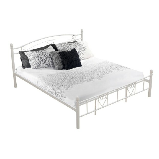 Manželská postel 180 cm Brita (s roštem) (bílá) *výprodej